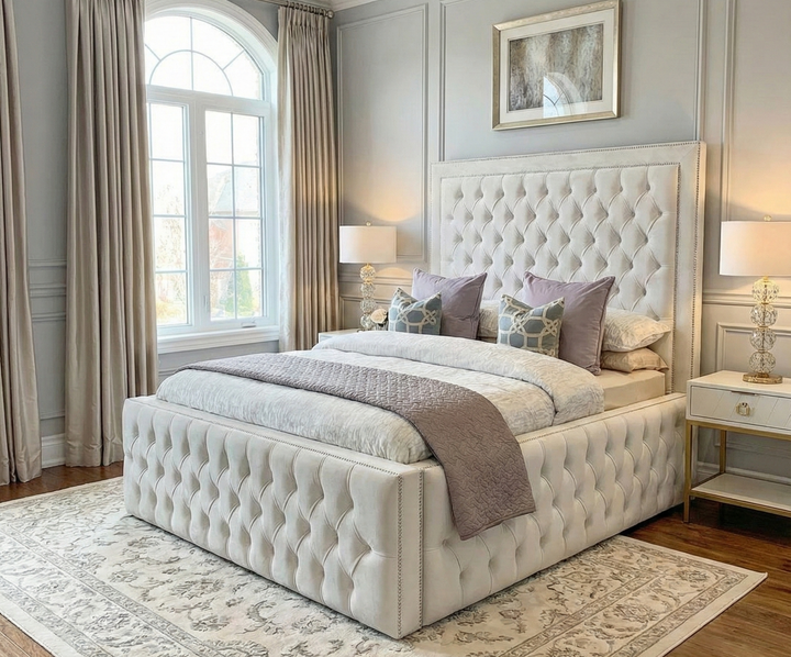 Impress Border Upholstered Bed - Solace Beds